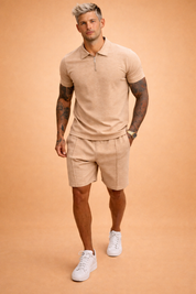 Marek - Męski Zestaw Casual Bluzka z Szortami | Modny Strój Weekendowy