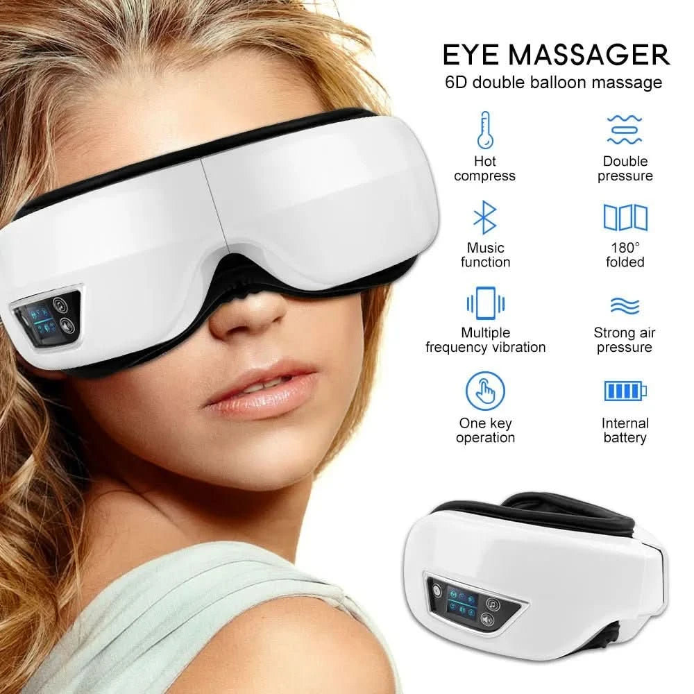 Masażer oczu AeroGlow 6D | Terapia powietrzem i ciepłem z trybem relaksacyjnym Bluetooth 2