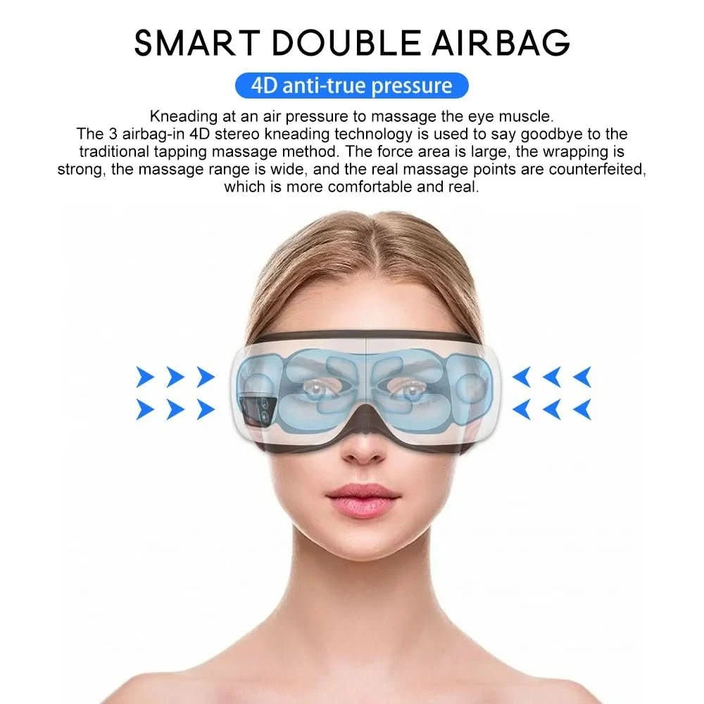 Masażer oczu AeroGlow 6D | Terapia powietrzem i ciepłem z trybem relaksacyjnym Bluetooth 3