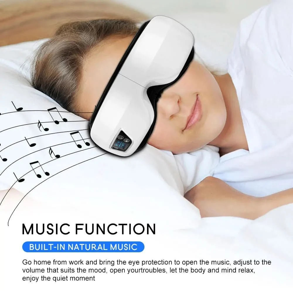 Masażer oczu AeroGlow 6D | Terapia powietrzem i ciepłem z trybem relaksacyjnym Bluetooth 4