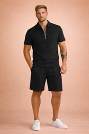 Sebastian | Męski zestaw polo i szorty w nowoczesnym stylu casual