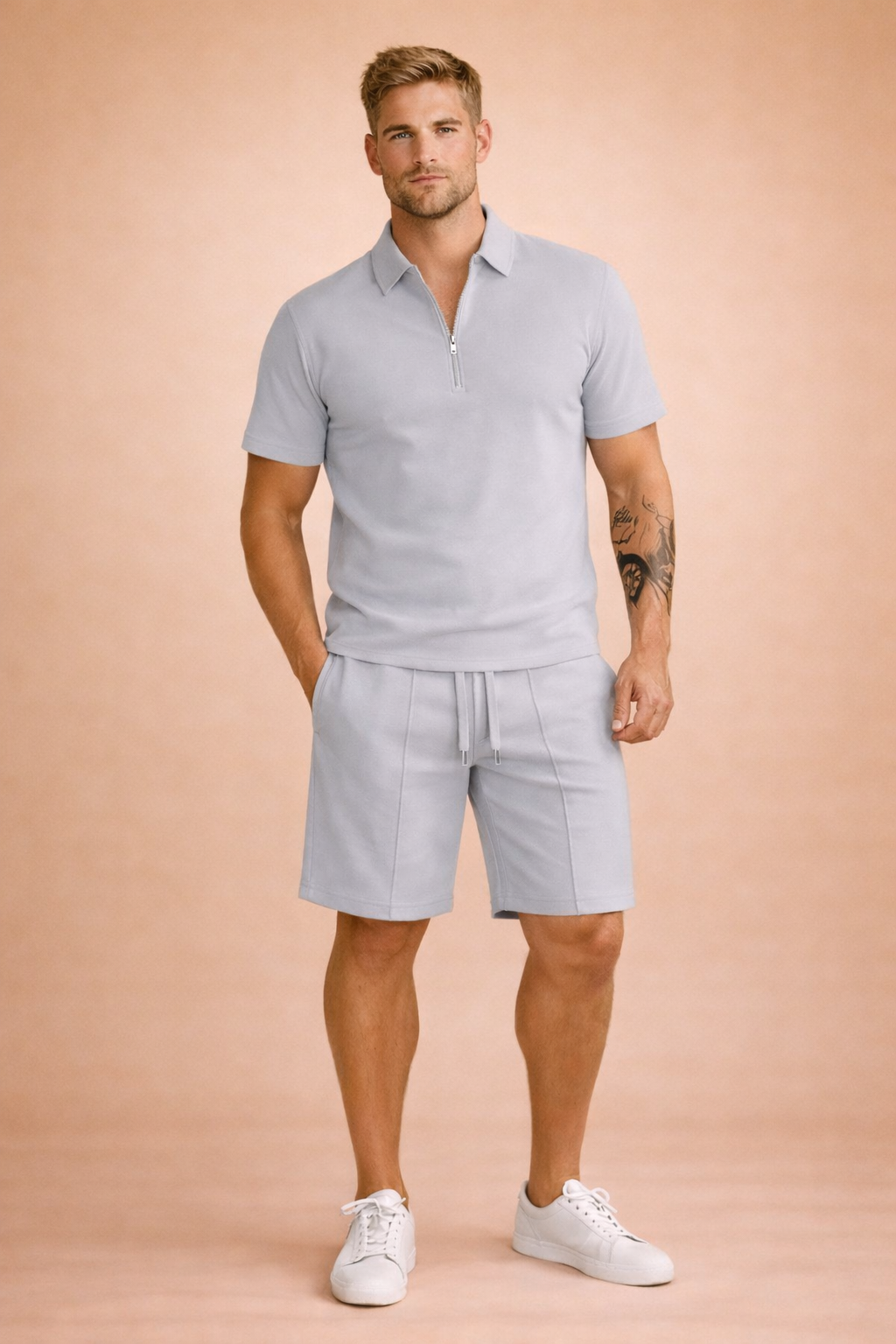Sebastian | Męski zestaw polo i szorty w nowoczesnym stylu casual