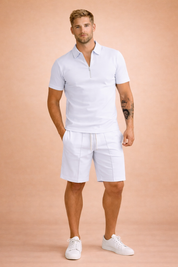 Sebastian | Męski zestaw polo i szorty w nowoczesnym stylu casual