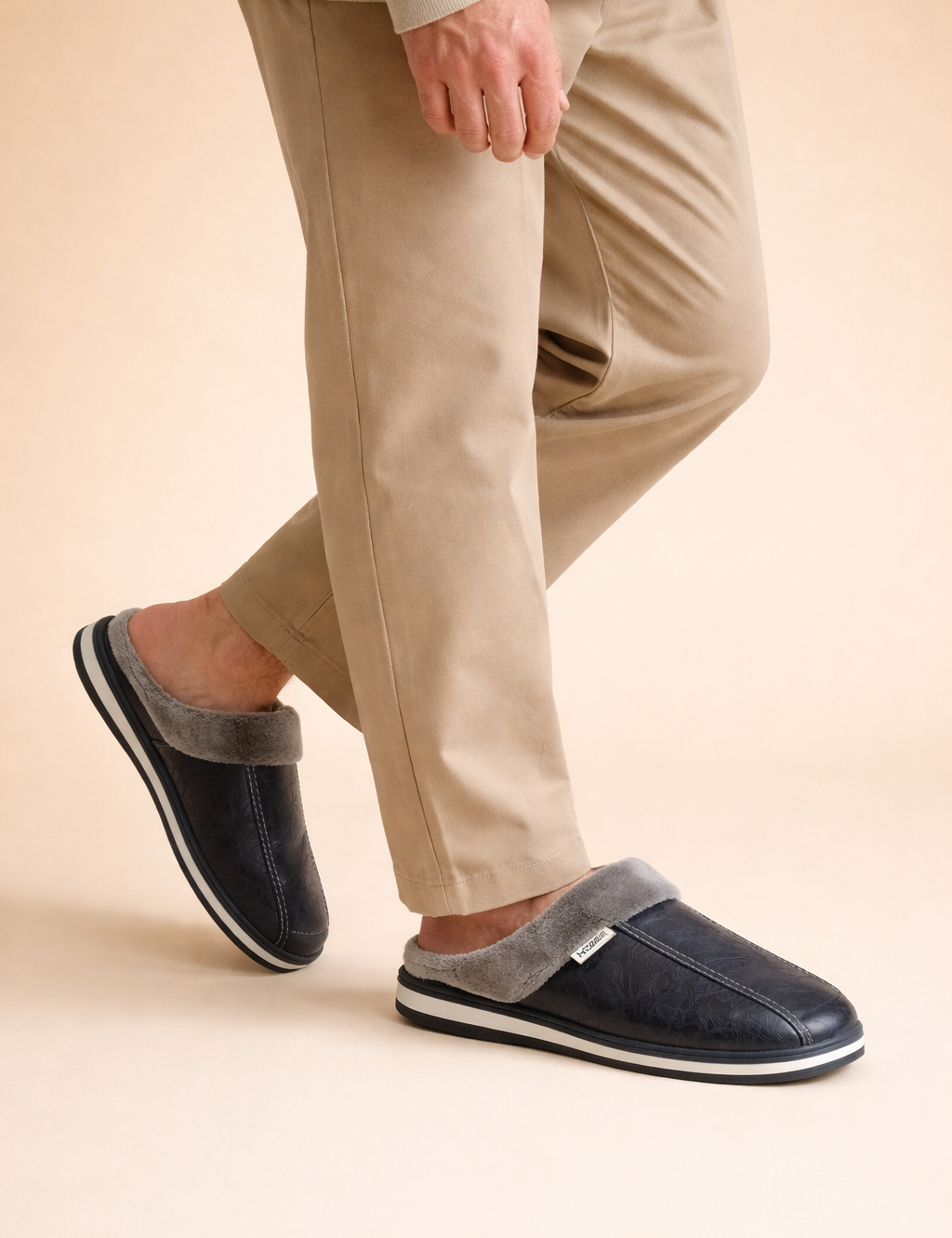 Kapcie męskie do domu z ciepłą wyściółką | Wygodne i antypoślizgowe