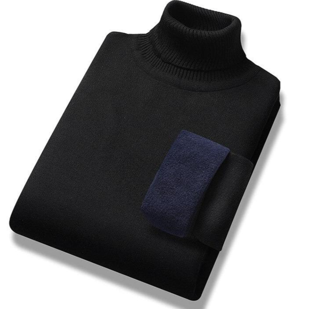 Męski sweter dzianinowy z golfem | Długi rękaw 4