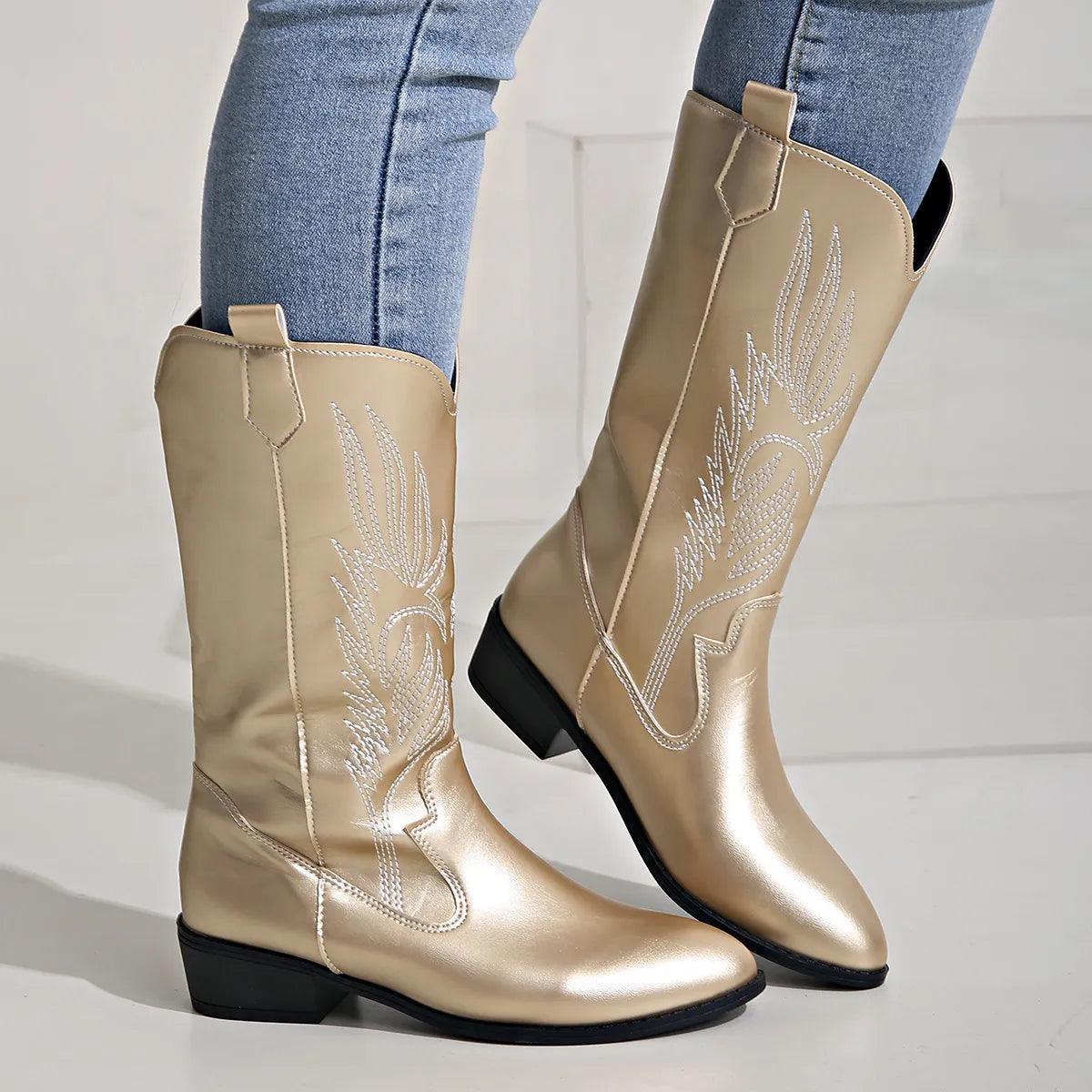 Miękkie kowbojskie buty w stylu western dla kobiet | Wygodne 2
