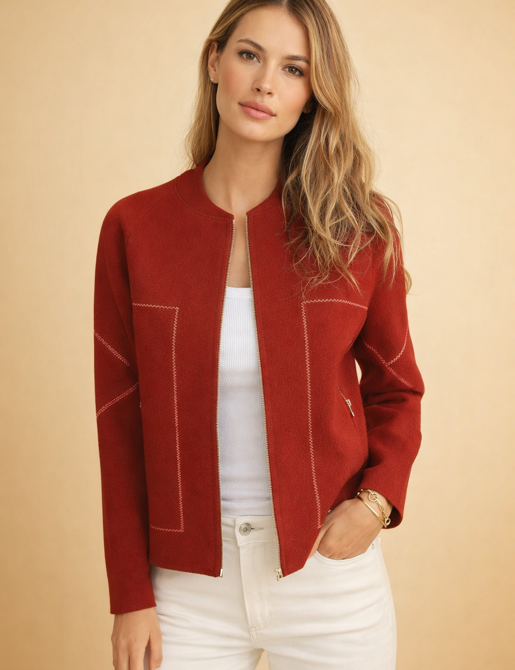 Hannah | Nowoczesna Bluzka z Zamkiem