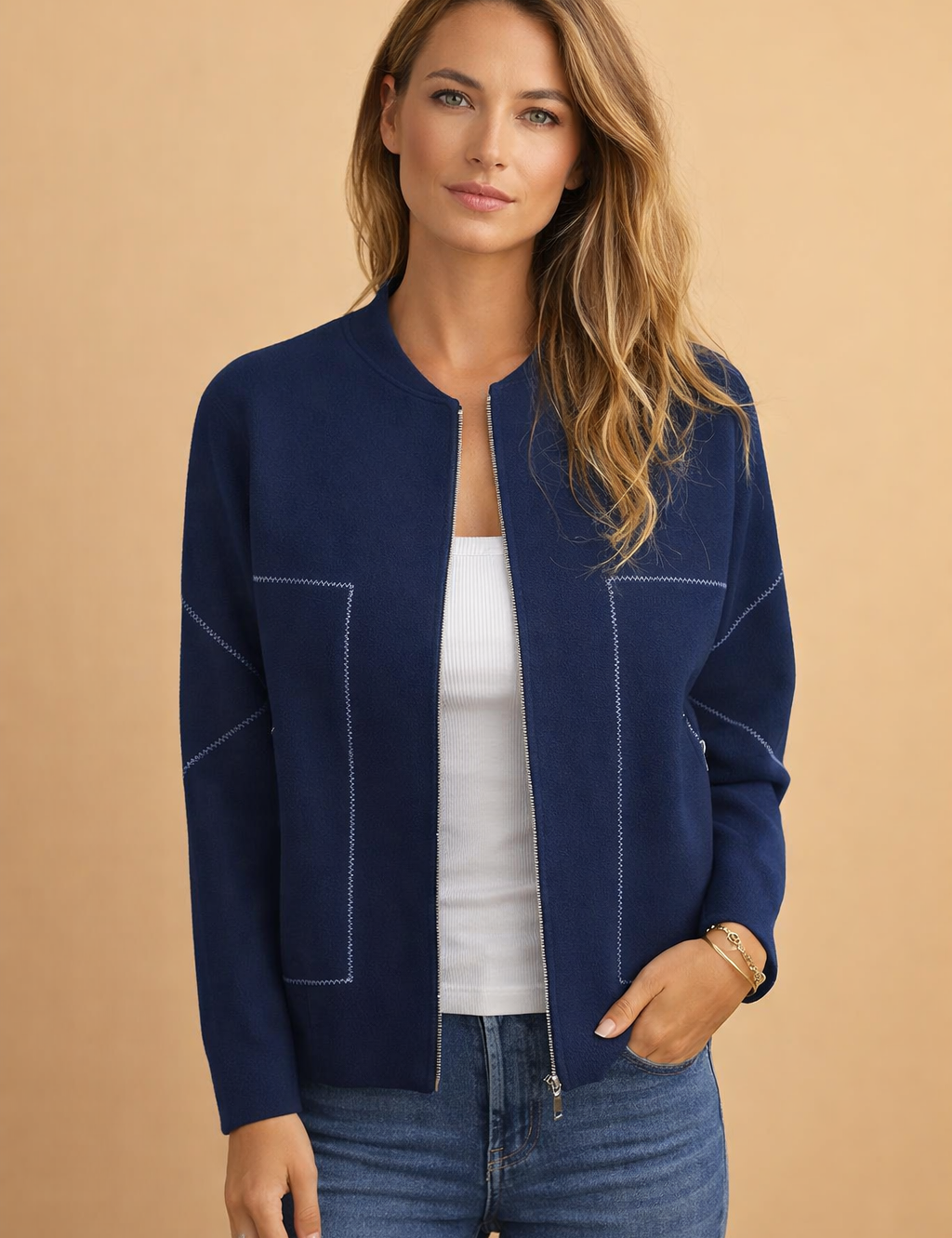 Hannah | Nowoczesna Bluzka z Zamkiem