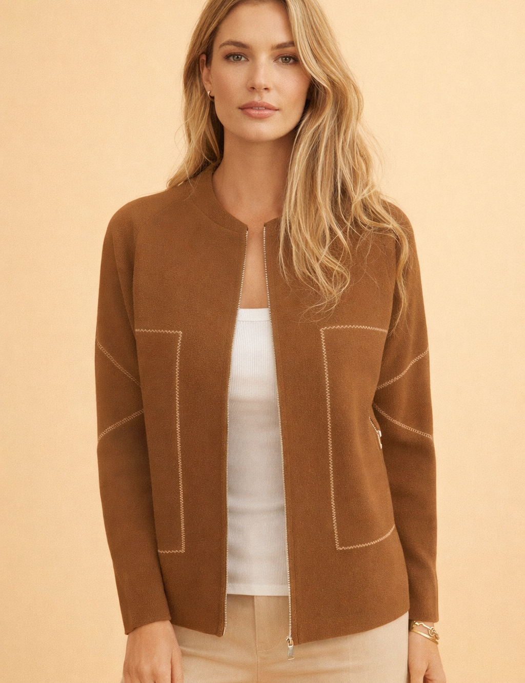 Hannah | Nowoczesna Bluzka z Zamkiem