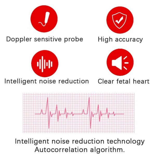 Monitor tętna płodu Doppler Domowy Ciąża Dziecko Detektor dźwięku tętna płodu 4