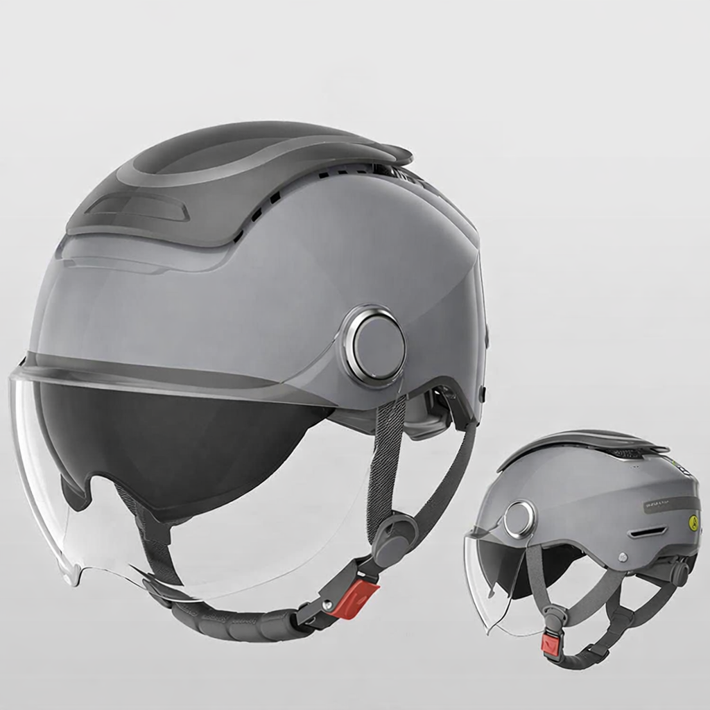 Kask motocyklowy elektryczny – otwarty kask letni na skuter z dwoma szkłami dla mężczyzn i kobiet, oddychający, w stylu Jet, z ochroną przed wiatrem