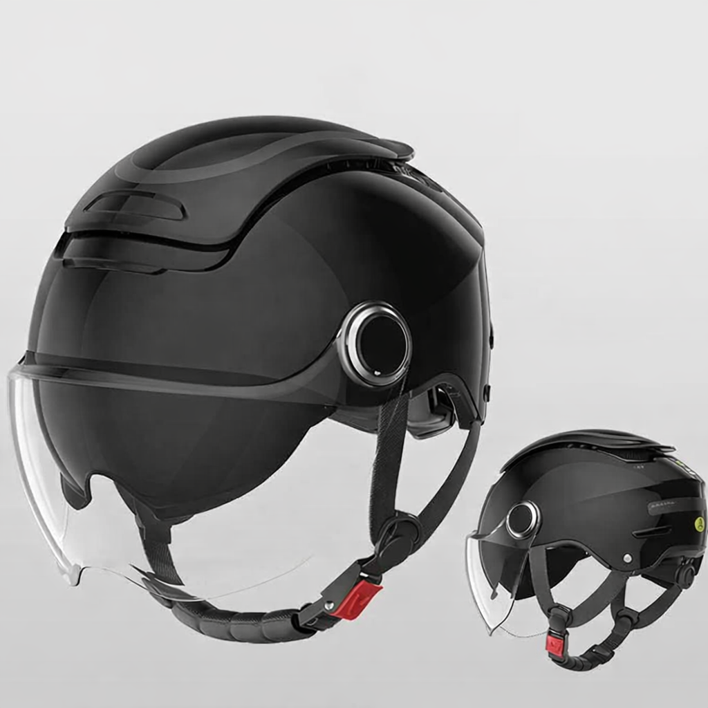 Kask motocyklowy elektryczny – otwarty kask letni na skuter z dwoma szkłami dla mężczyzn i kobiet, oddychający, w stylu Jet, z ochroną przed wiatrem