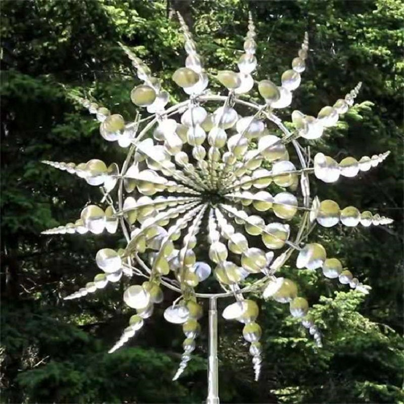 Nowy wiatrak metalowy z powłoką antykorozyjną Magic Metal Kinetic Metal Wind Spinner 4