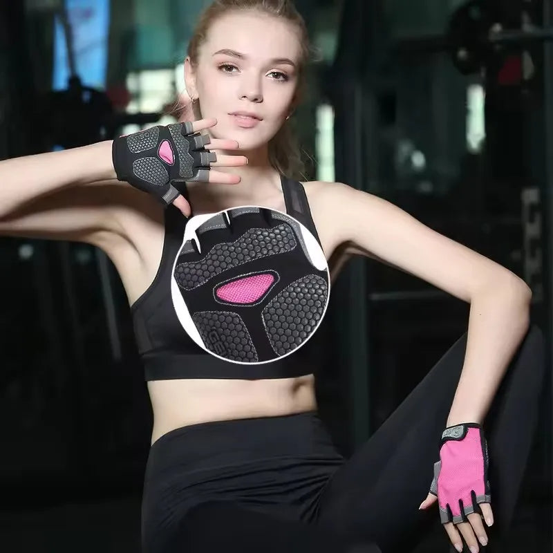 Oddychające, antypoślizgowe rękawiczki z półpalcami – rękawiczki do fitnessu i jazdy na rowerze na letnie treningi 1