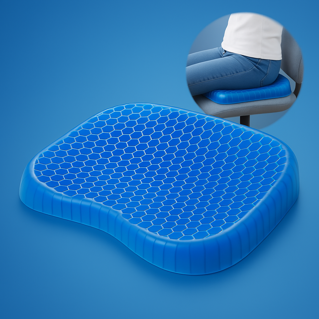 Ortopedyczna żelowa poduszka na siedzenie Comfortgel | Ulga w bólu – Ból kości ogonowej – Wsparcie dolnej części pleców – Do krzeseł biurowych, samochodów i wózków inwalidzkich 0