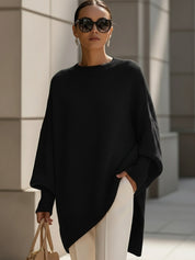 Oversize'owy sweter damski z okrągłym dekoltem - elegancki i wygodny 10