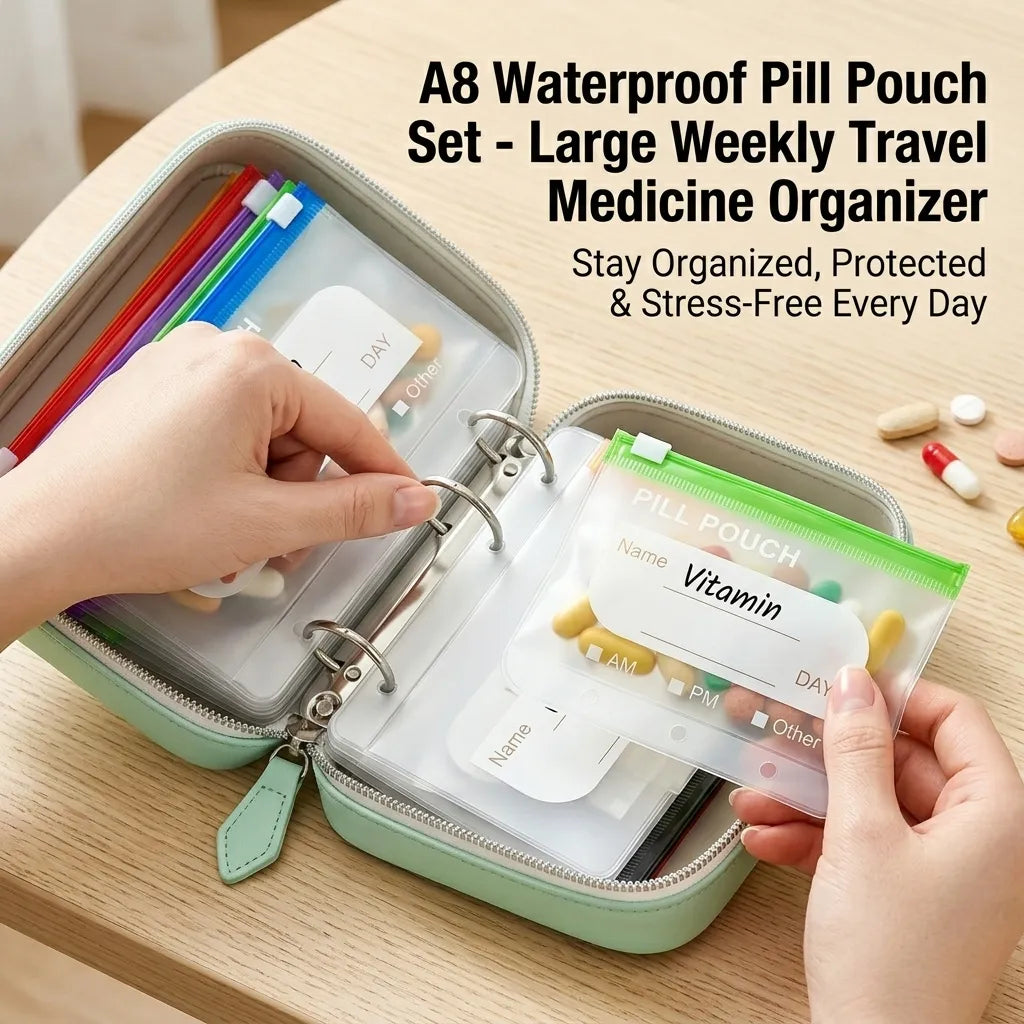 Pillenorganizer | Wasserdichte Beutel zum Beschriften | Wochenübersicht | PillPocket 0