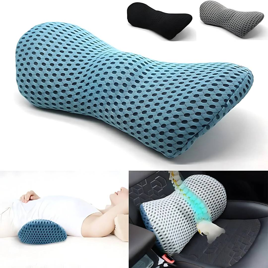 Podkładka lędźwiowa Comfortwave w kolorze polskim | Ulgę w dolnej części pleców - Ergonomiczna konstrukcja do użytku w biurze, podczas jazdy samochodem i w domu 1