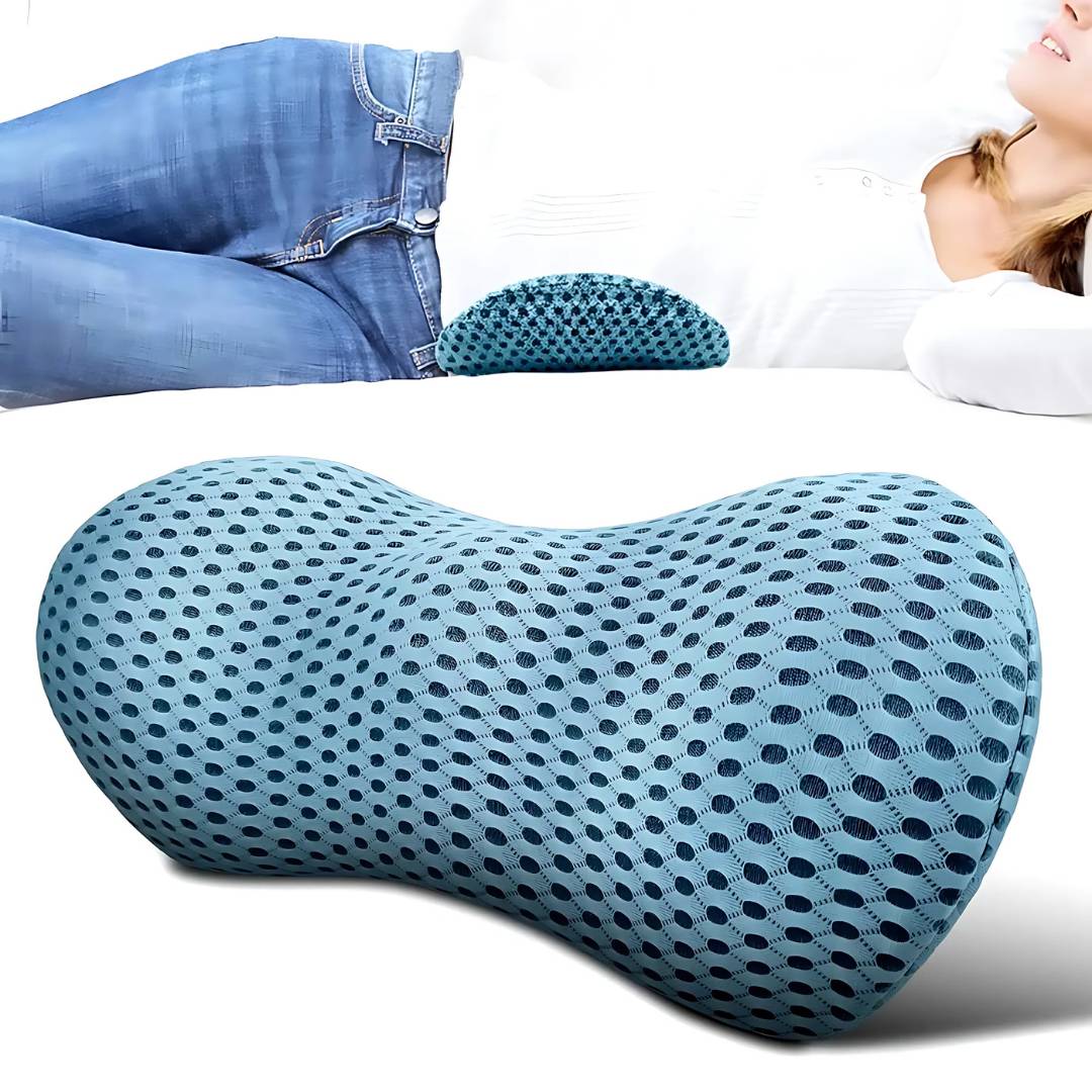 Podkładka lędźwiowa Comfortwave w kolorze polskim | Ulgę w dolnej części pleców - Ergonomiczna konstrukcja do użytku w biurze, podczas jazdy samochodem i w domu 2