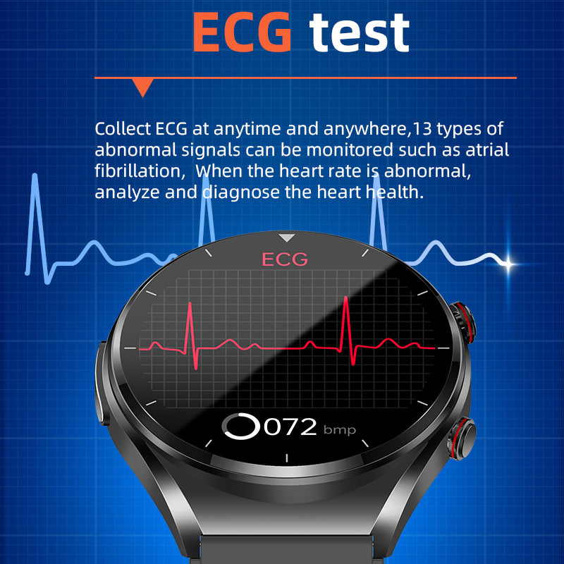 Pomiar poziomu cukru we krwi jednym kliknięciem | pomiar poziomu cukru we krwi, ciśnienia krwi, EKG | monitor tętna HRV, EKG, inteligentny zegarek 7