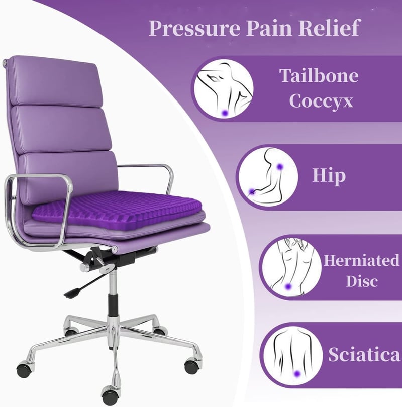 Silikon-Sitzkissen | mit Doppellagiger Wabenstruktur | Verteilt das Gewicht & Bleibt Kühl | GelEase 6