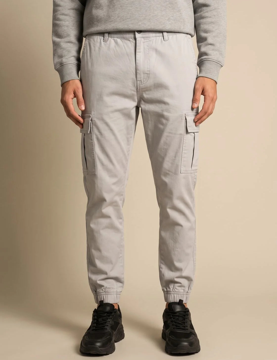 Simon | Herren Cargo Jogger Hose mit Cargotaschen elastischem Bund 3