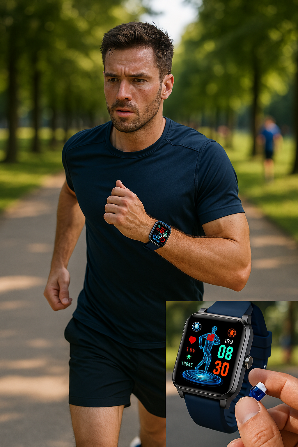 Smartwatch do monitorowania zdrowia i sprawności fizycznej – EKG, ciśnienie krwi, pomiar tętna – kompatybilny z systemami iOS i Android 1