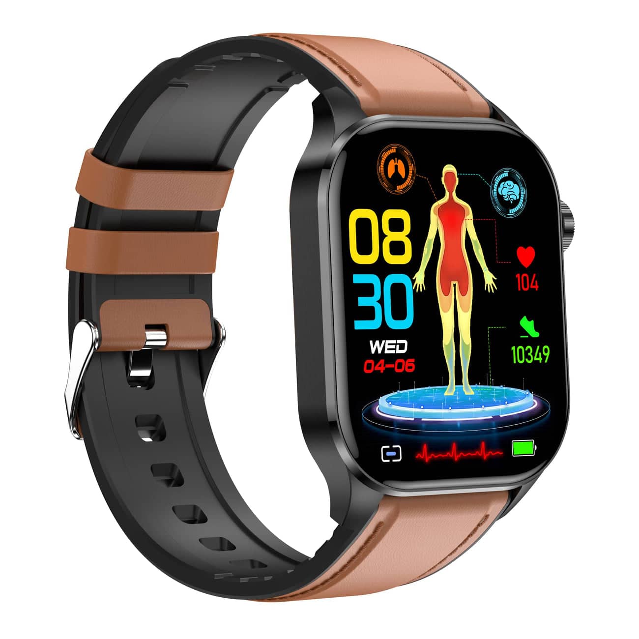 Smartwatch do monitorowania zdrowia i sprawności fizycznej – EKG, ciśnienie krwi, pomiar tętna – kompatybilny z systemami iOS i Android 10