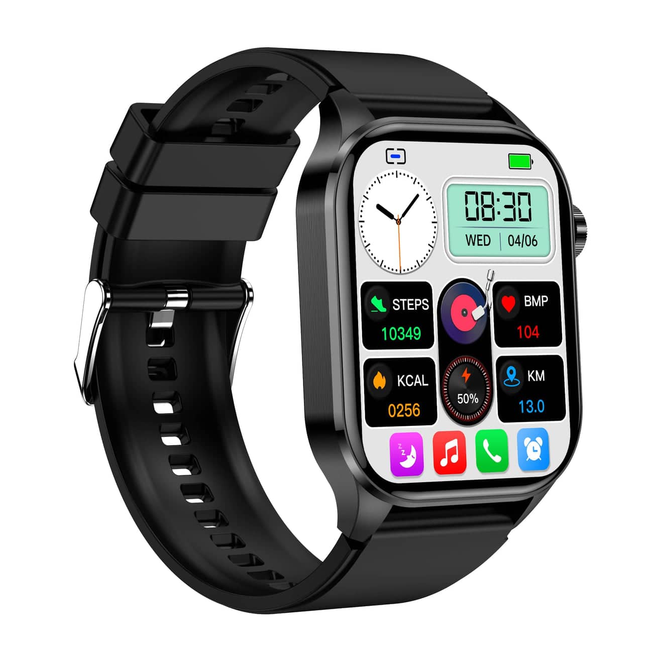 Smartwatch do monitorowania zdrowia i sprawności fizycznej – EKG, ciśnienie krwi, pomiar tętna – kompatybilny z systemami iOS i Android 8