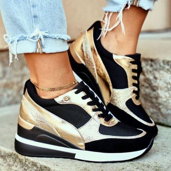 Sneakersy Damskie Ortopedyczne Na Koturnie - Wygodne i Stylowe Buty Codzienne 4