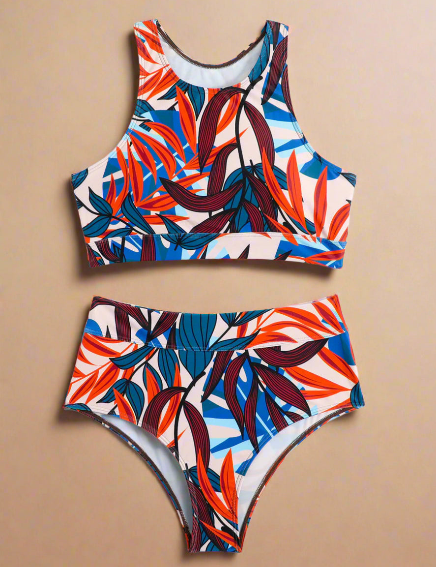 Sportieve High-Waist Bikini met Racerback Top 6