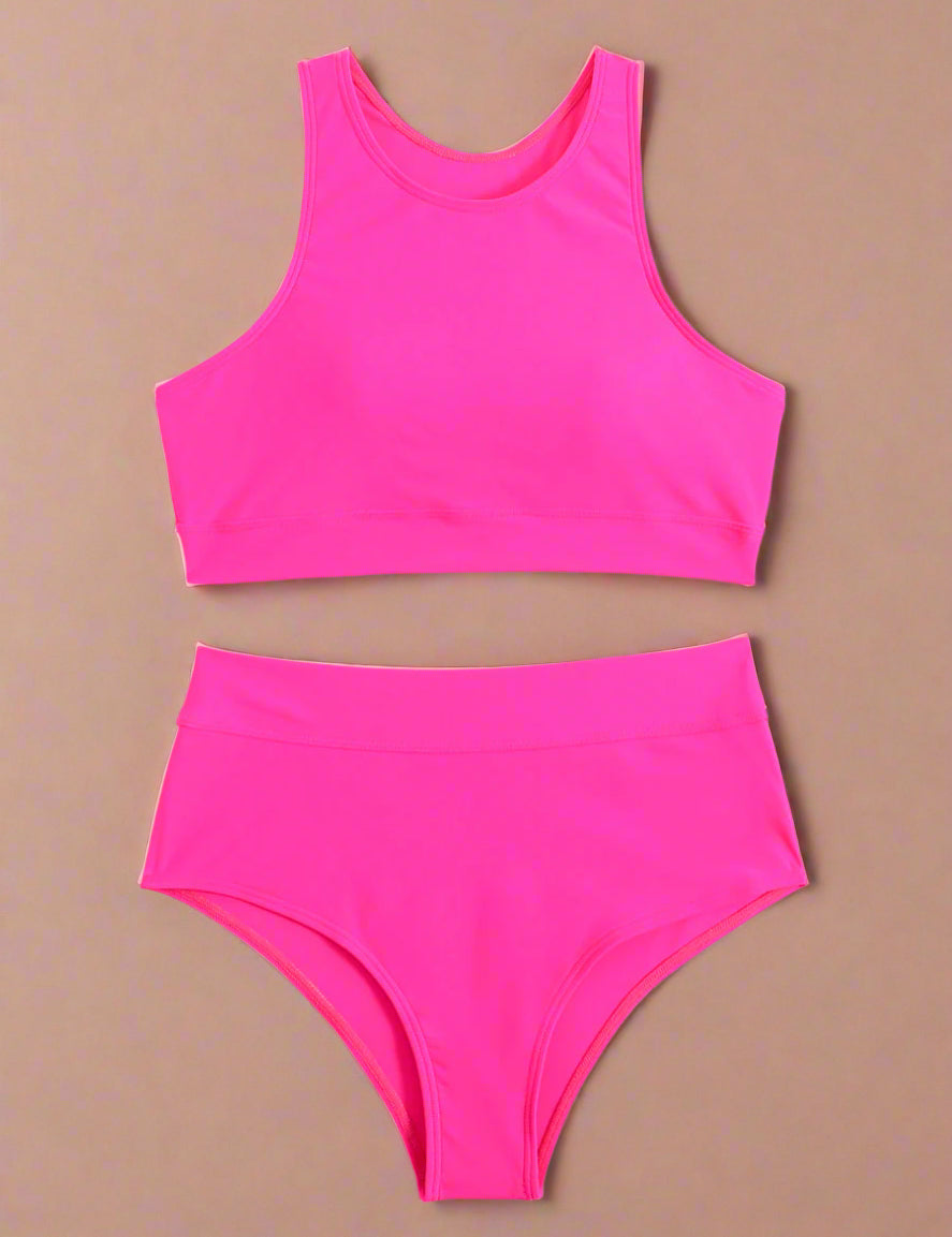 Sportieve High-Waist Bikini met Racerback Top 7