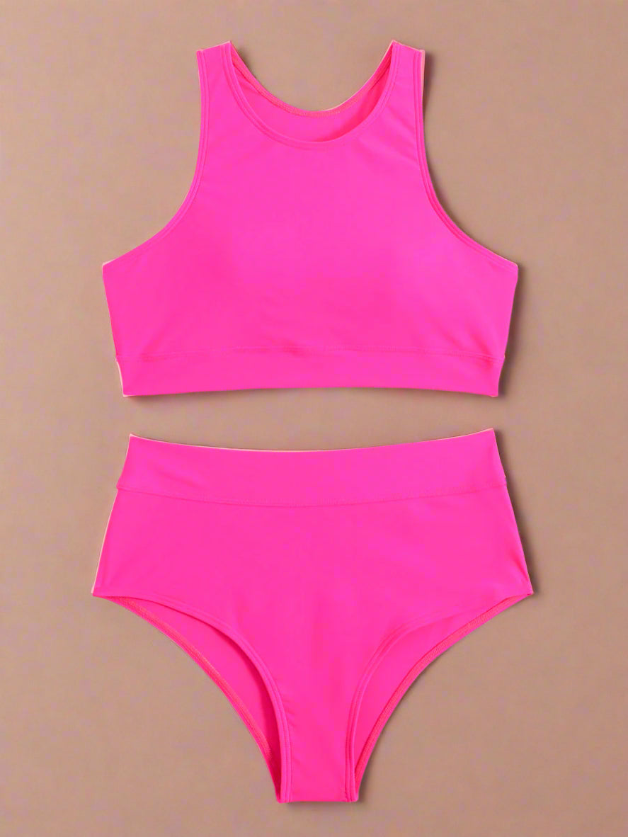 Sportieve High-Waist Bikini met Racerback Top 7