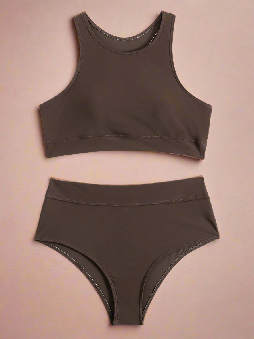 Sportieve High-Waist Bikini met Racerback Top 8