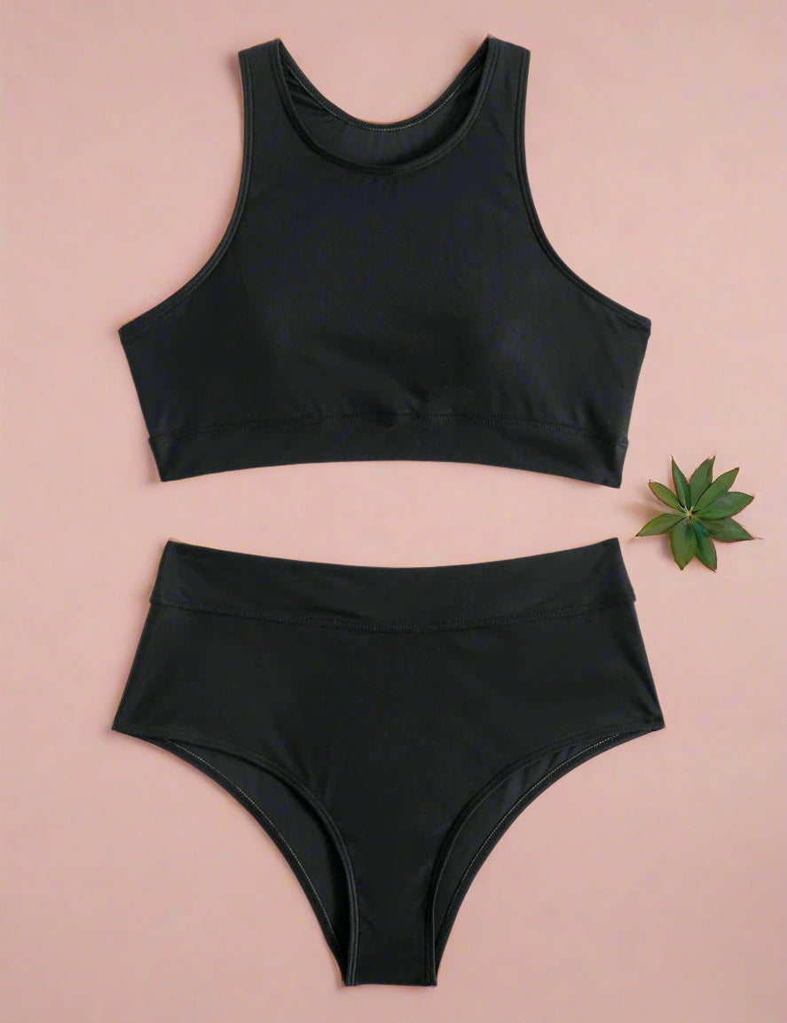 Sportieve High-Waist Bikini met Racerback Top 9