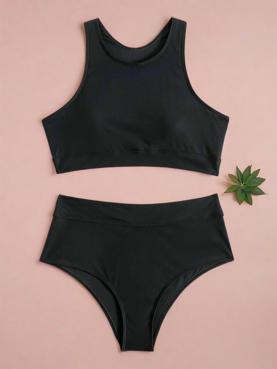 Sportieve High-Waist Bikini met Racerback Top 9