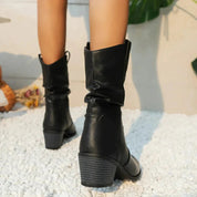 Stylowe kowbojskie buty wsuwane damskie | Niski obcas 1