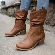 Stylowe kowbojskie buty wsuwane damskie | Niski obcas 2
