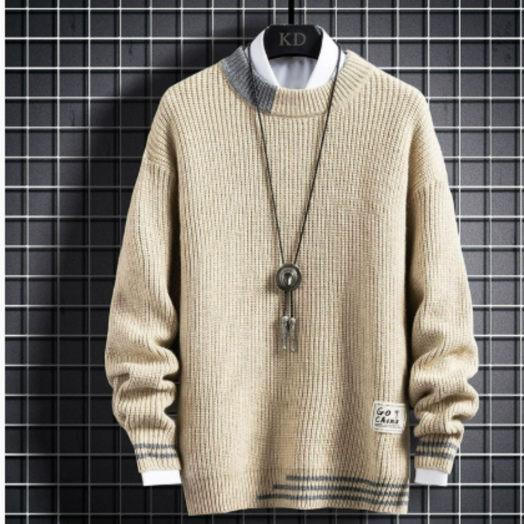 Stylowy sweter męski do noszenia na zewnątrz | Długi rękaw 0