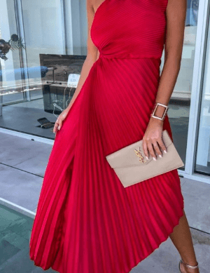 Sukienka Damska Maxi Na Jedno Ramię - Elegancka Sukienka Na Wesele, Idealna Na Wieczorne Imprezy 0
