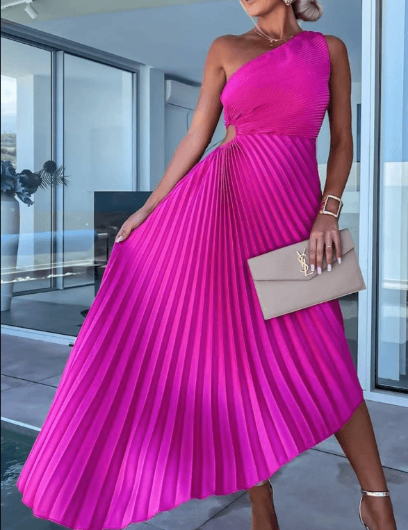 Sukienka Damska Maxi Na Jedno Ramię - Elegancka Sukienka Na Wesele, Idealna Na Wieczorne Imprezy 3