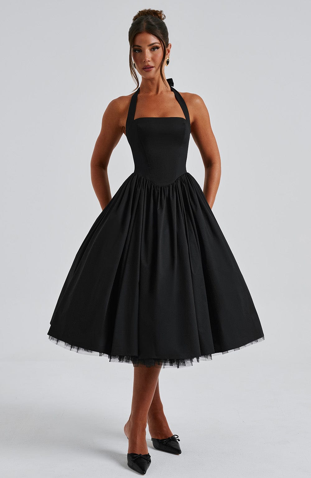 Sukienka Damska Midi Halter Na Wesele - Elegancka Sukienka Wieczorowa Idealna Na Uroczystości 8