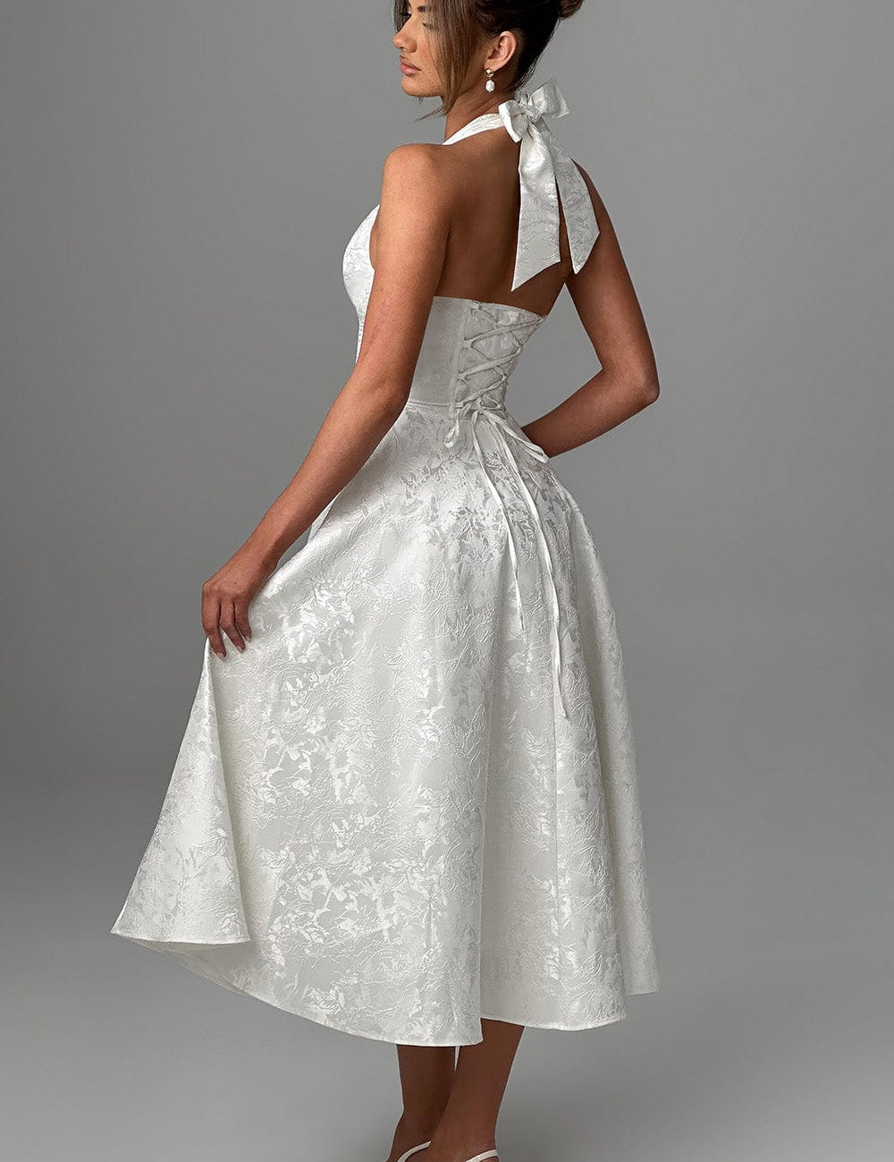 Sukienka Damska Midi Halter Na Wesele I Eleganckie Przyjęcia - Sukienki Na Wesele, Sukienki Wieczorowe 4