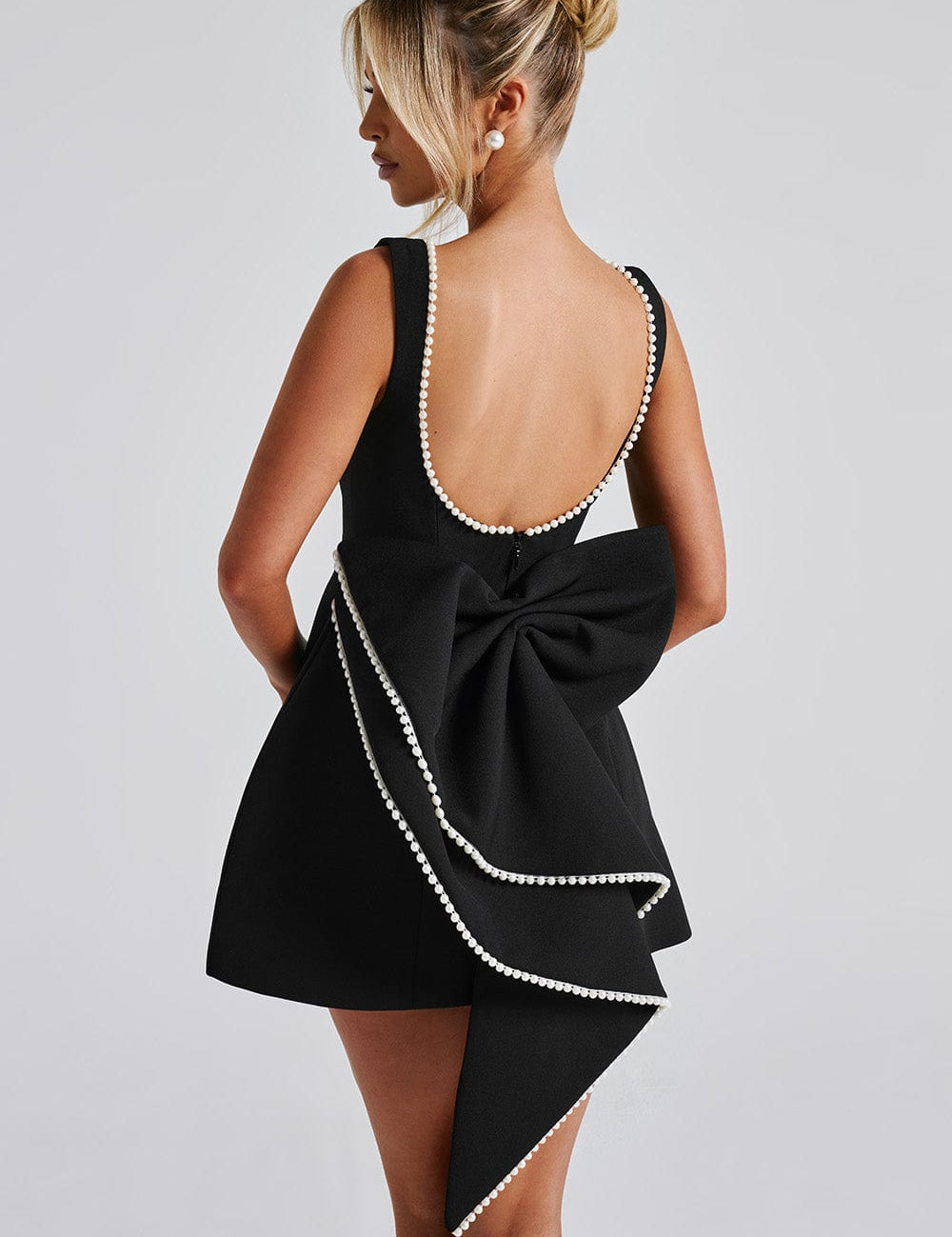 Sukienka Damska Mini Na Wesele, Elegancka Czarna Sukienka Wieczorowa, Stylowy Krój Bez Rękawów 4