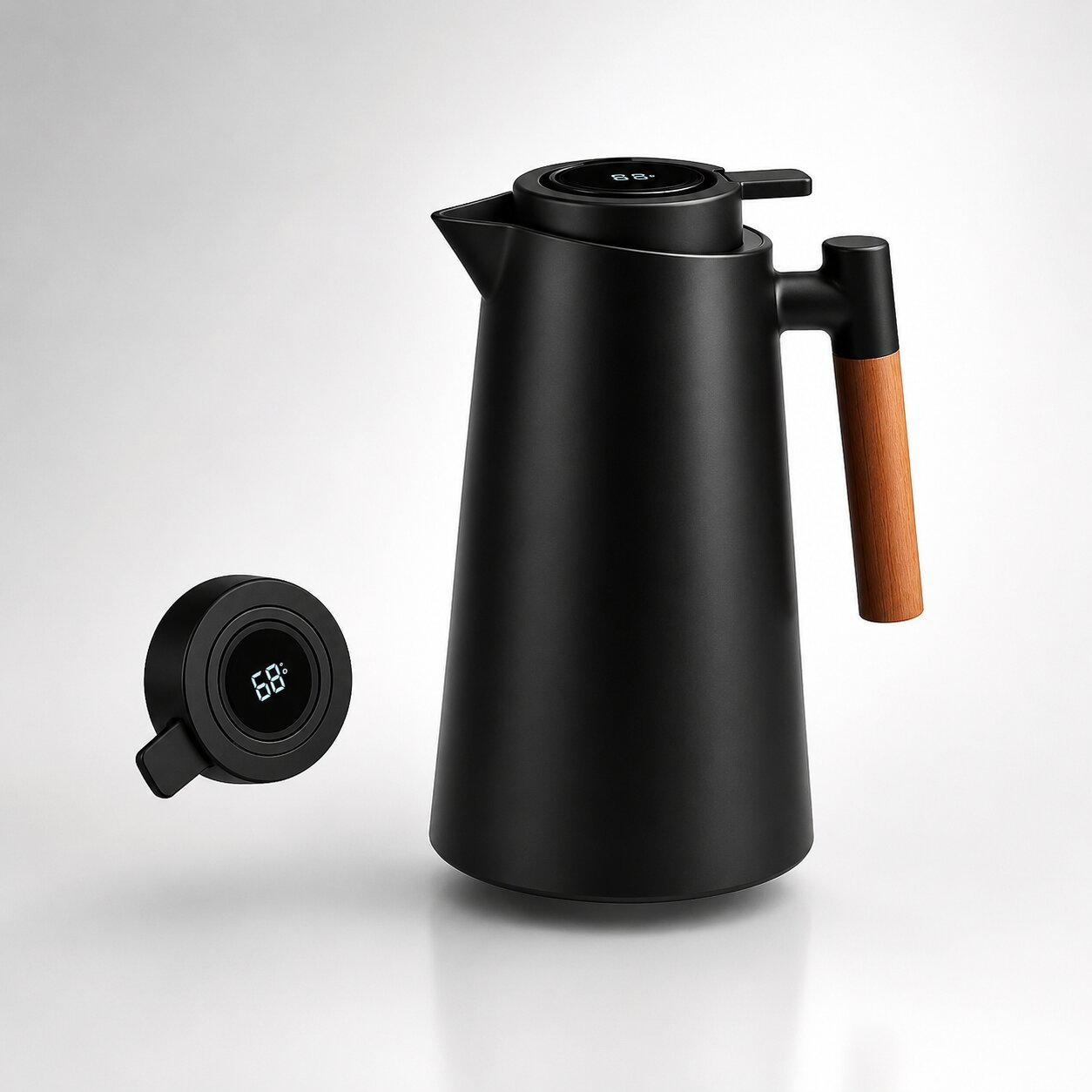 Thermoskanne | 1 Liter Mit Temperaturanzeige | Hält Kaffee & Tee Stundenlang Warm | ThermaVue 0