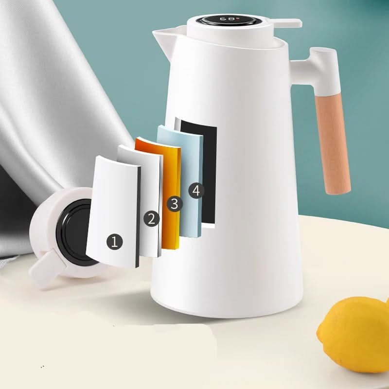Thermoskanne | 1 Liter Mit Temperaturanzeige | Hält Kaffee & Tee Stundenlang Warm | ThermaVue 6