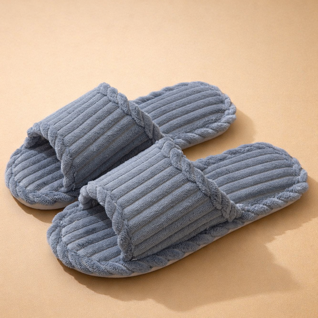 Unisexowe Kapcie z Odkrytymi Palcami do Użytku Wewnętrznego | Ciepłe Antypoślizgowe Obuwie Domowe