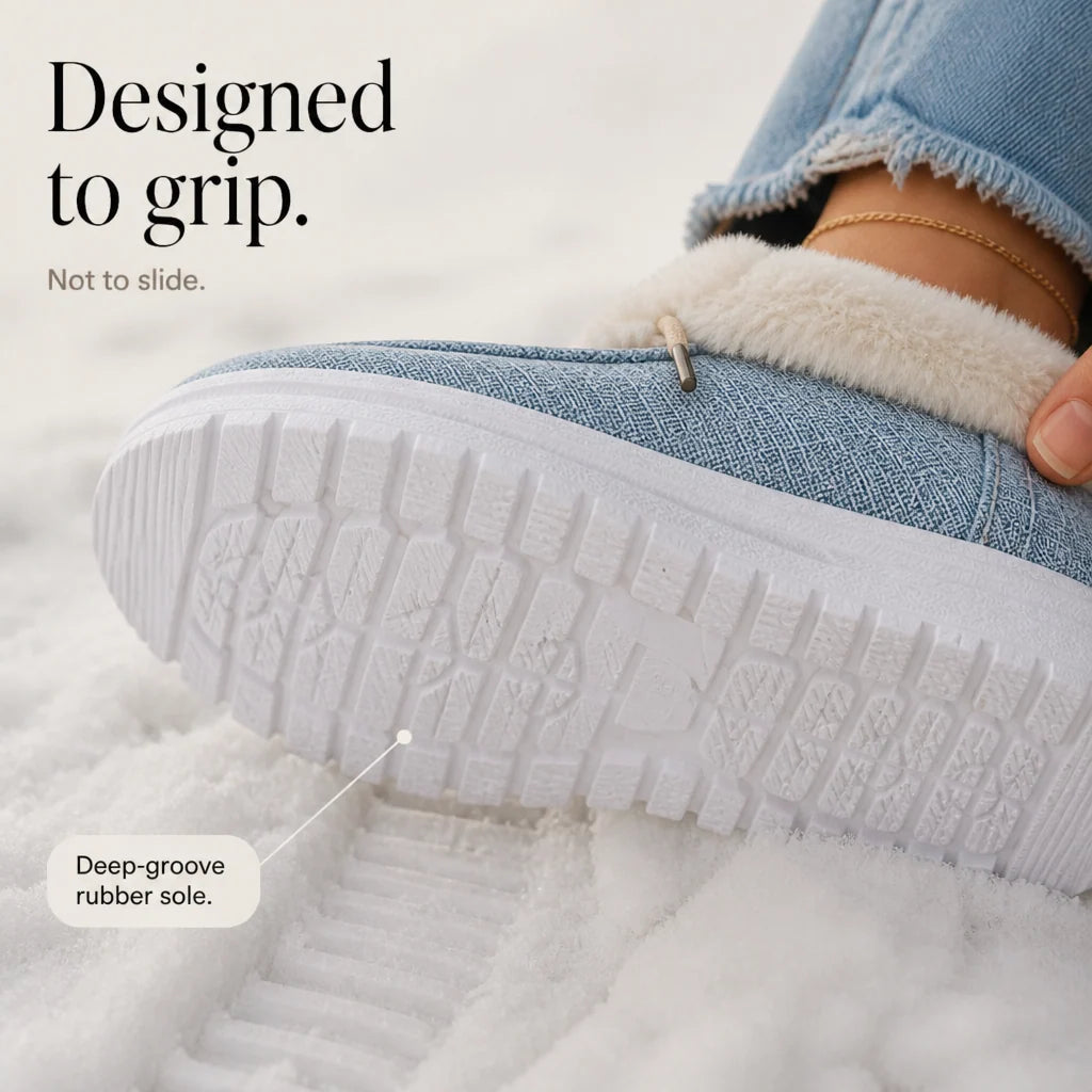Veluna – Plush-Lined Canvas Slip-On Winter Shoes 6