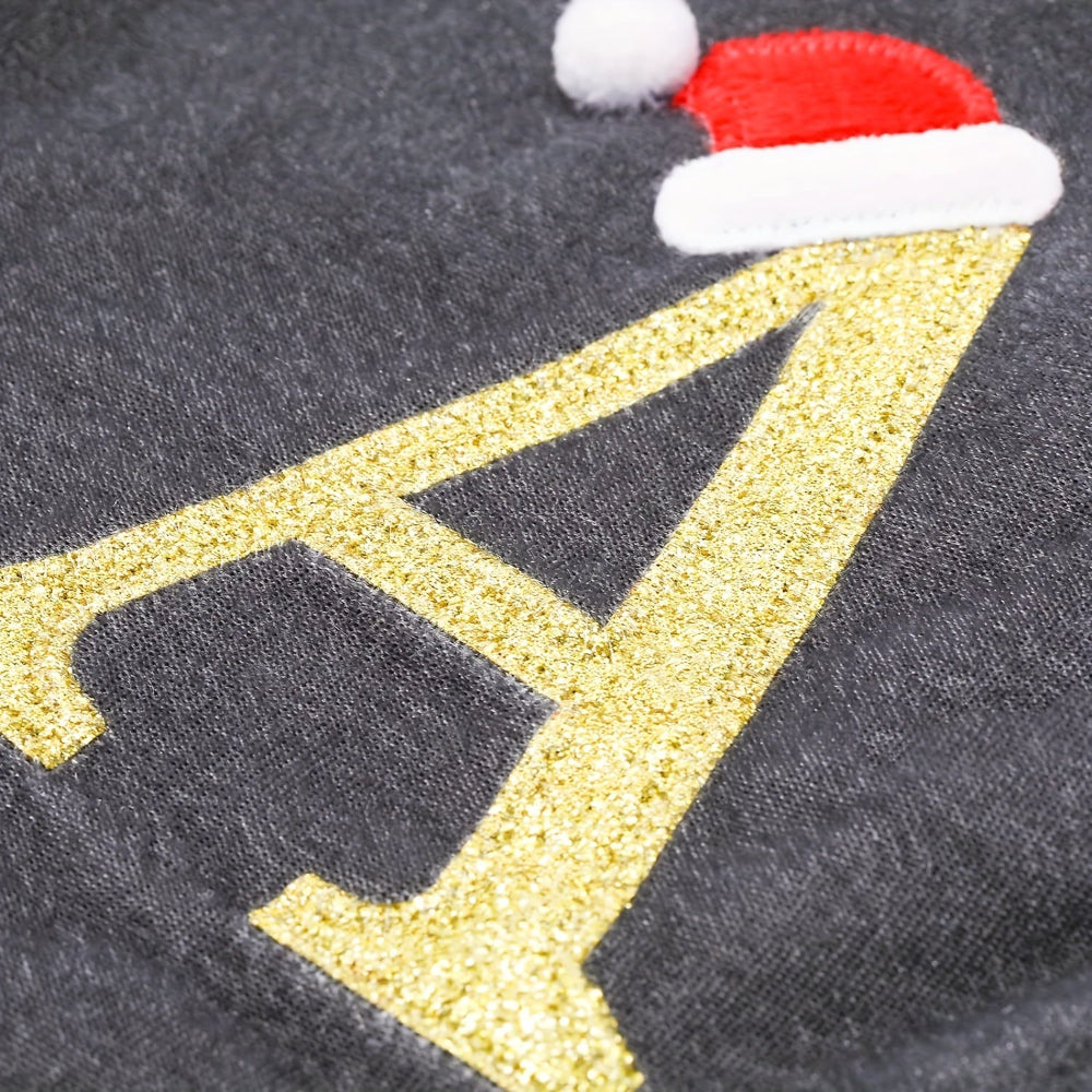 VelvetMonogram | Spersonalizowana aksamitna skarpeta świąteczna jako dekoracja świąteczna 2