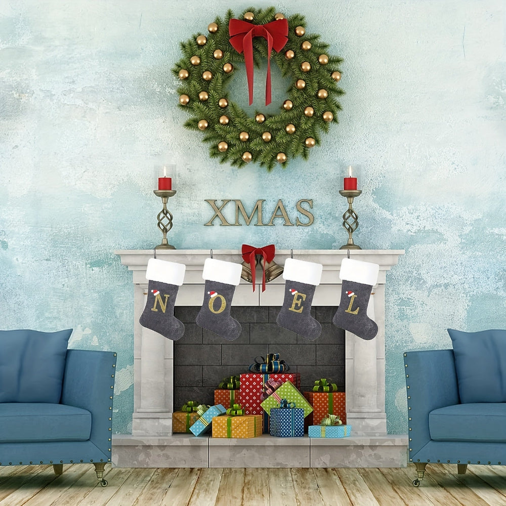 VelvetMonogram | Spersonalizowana aksamitna skarpeta świąteczna jako dekoracja świąteczna 5